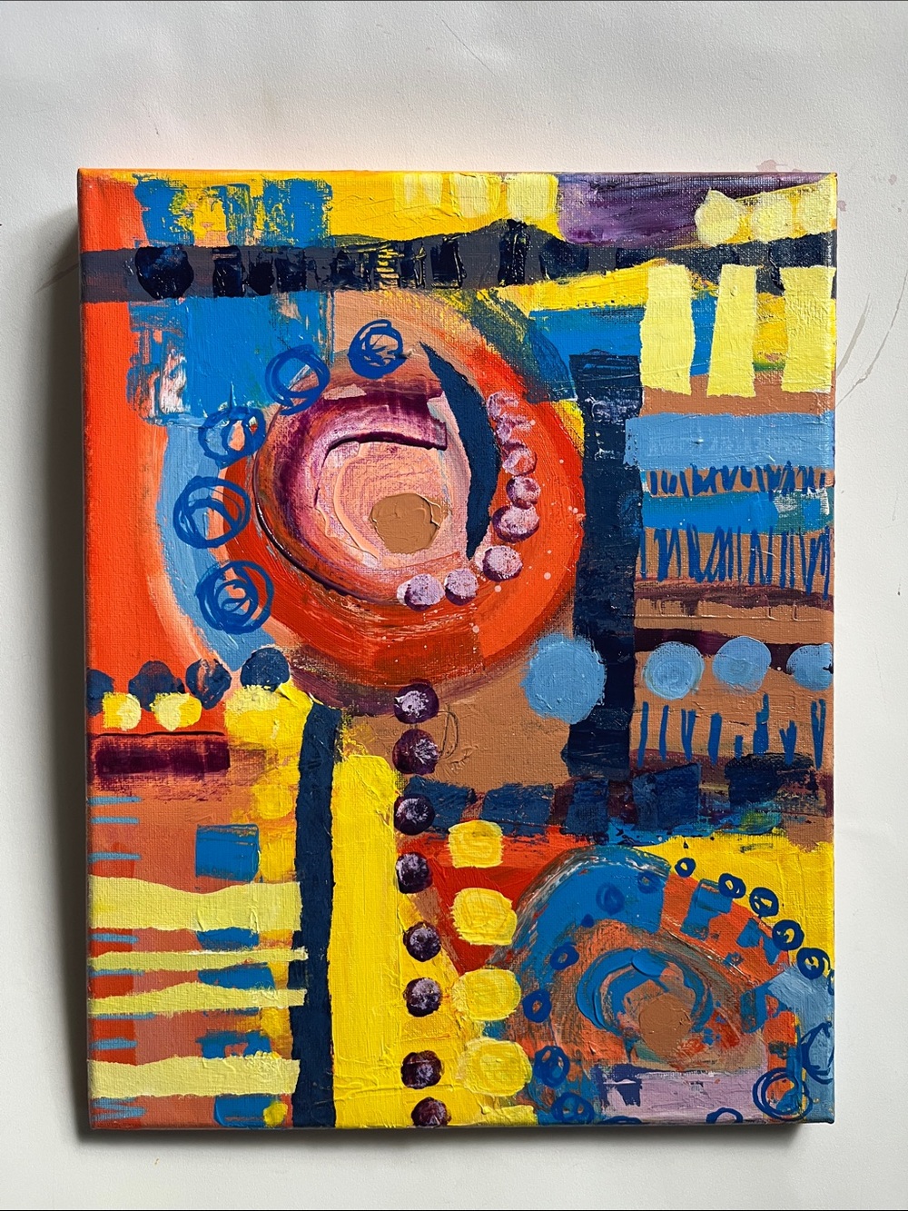 Bright Abstract Acrylic Painting | Handmade Original Wall Art 11x14